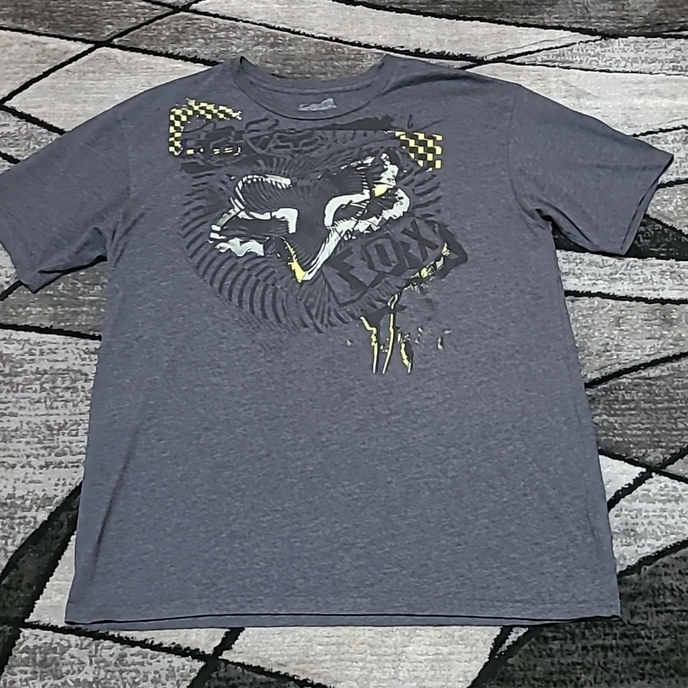 FOX GRAPHIC LOGO CREW-NECK DARK GRAY TEE-SHIRT